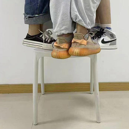 Contemporary Scandinavian PP Square Dinning Chair Backrest Stackable For Dining Room