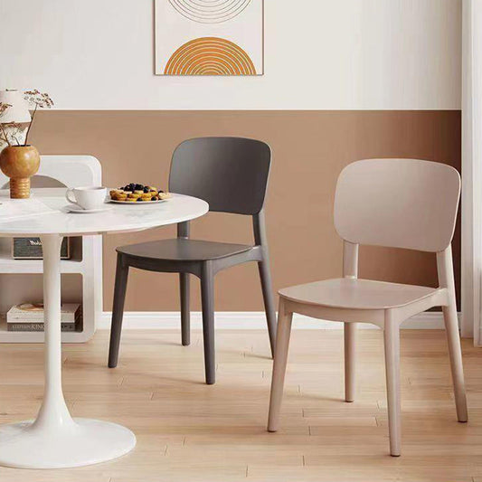 Contemporary Scandinavian PP Square Dinning Chair Backrest Stackable For Dining Room