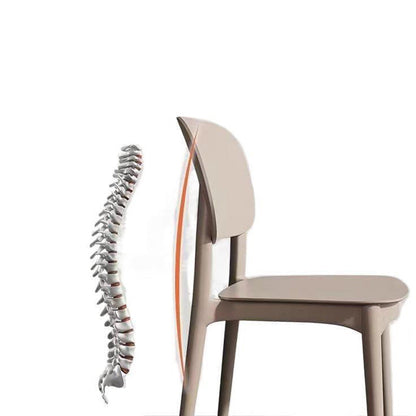 Contemporary Scandinavian PP Square Dinning Chair Backrest Stackable For Dining Room