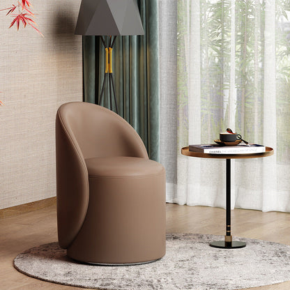 Modern Simplicity Lambswool Fleece PU Leather Wood Sponge Thumb Round Curved Vanity Stool Backrest Swivel For Bedroom