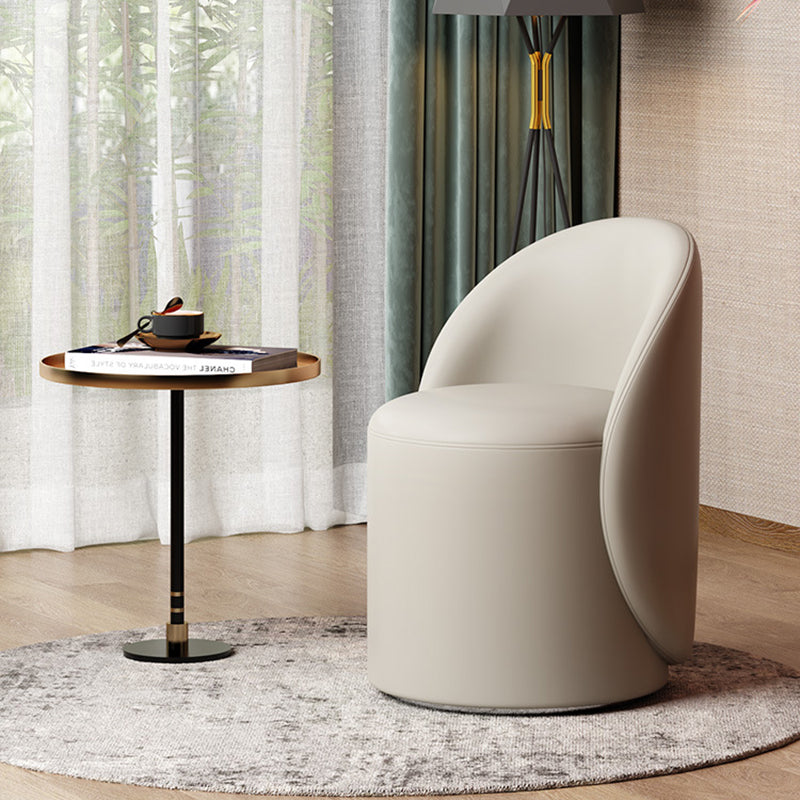 Modern Simplicity Lambswool Fleece PU Leather Wood Sponge Thumb Round Curved Vanity Stool Backrest Swivel For Bedroom