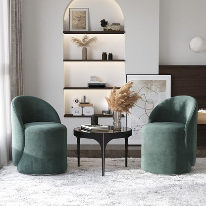 Modern Simplicity Lambswool Fleece PU Leather Wood Sponge Thumb Round Curved Vanity Stool Backrest Swivel For Bedroom