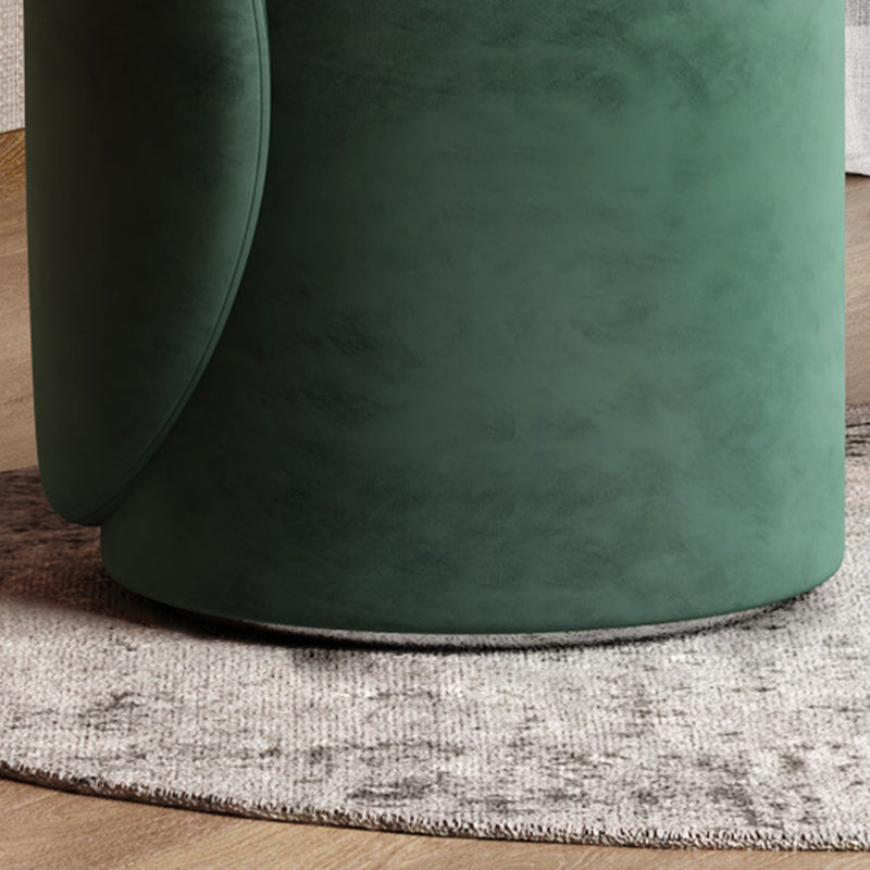 Modern Simplicity Lambswool Fleece PU Leather Wood Sponge Thumb Round Curved Vanity Stool Backrest Swivel For Bedroom