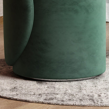 Modern Simplicity Lambswool Fleece PU Leather Wood Sponge Thumb Round Curved Vanity Stool Backrest Swivel For Bedroom