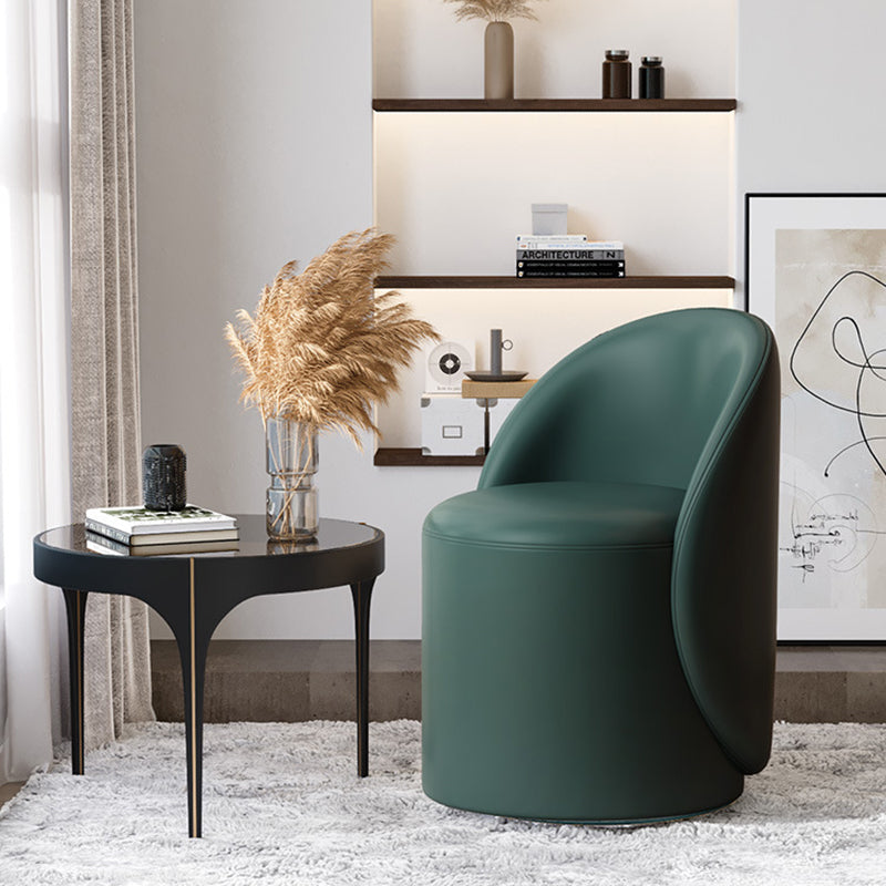 Modern Simplicity Lambswool Fleece PU Leather Wood Sponge Thumb Round Curved Vanity Stool Backrest Swivel For Bedroom