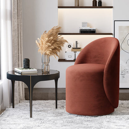 Modern Simplicity Lambswool Fleece PU Leather Wood Sponge Thumb Round Curved Vanity Stool Backrest Swivel For Bedroom