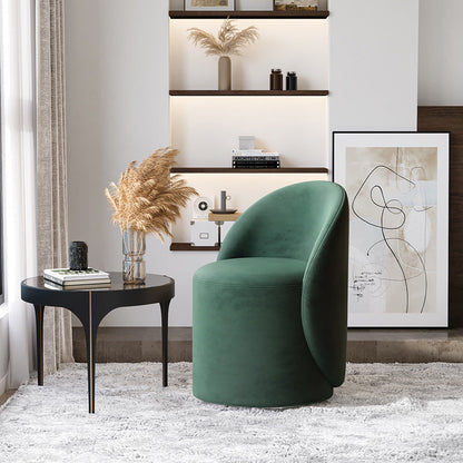 Modern Simplicity Lambswool Fleece PU Leather Wood Sponge Thumb Round Curved Vanity Stool Backrest Swivel For Bedroom