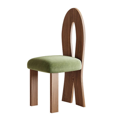 Traditional French Ash Wood Velvet Sponge Mermaid Oval Square Dining Chair Backrest For Dining Room