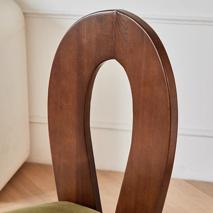 Traditional French Ash Wood Velvet Sponge Mermaid Oval Square Dining Chair Backrest For Dining Room