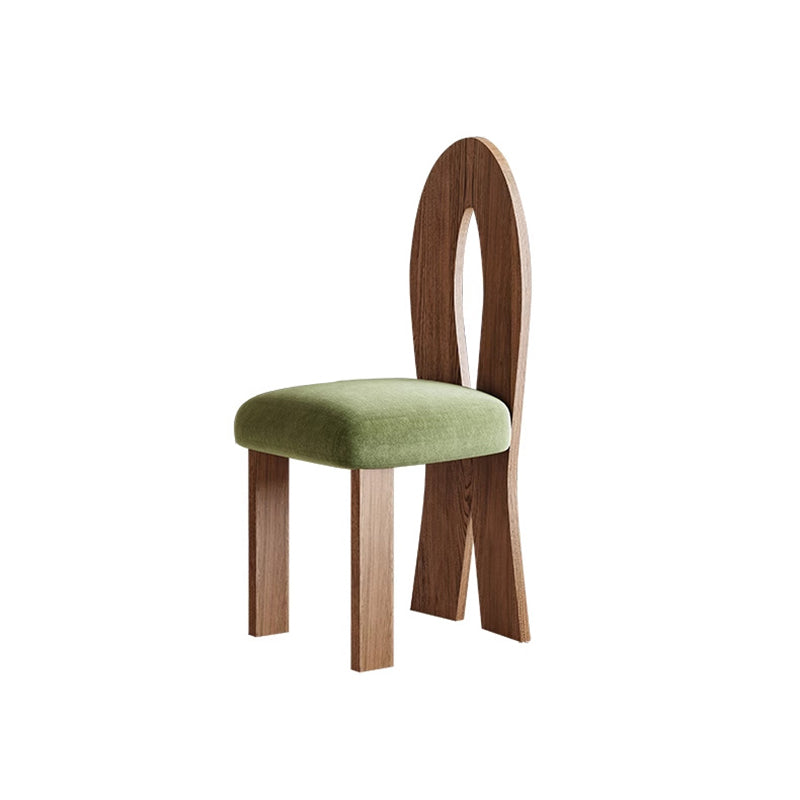 Traditional French Ash Wood Velvet Sponge Mermaid Oval Square Dining Chair Backrest For Dining Room