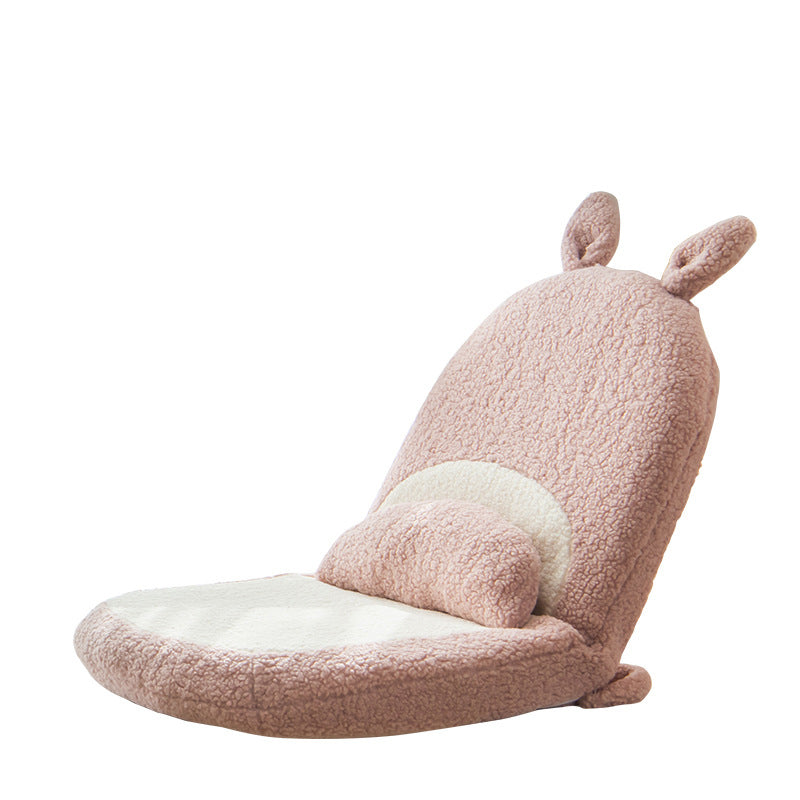 Contemporary Creative Kids Cartoon Cat Ear Imitation Lambswool Sponge Latex Pealboard Square Tatami Cushion Recliner Backrest Foldable For Bedroom