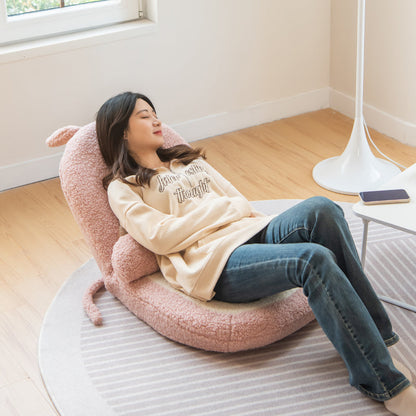 Contemporary Creative Kids Cartoon Cat Ear Imitation Lambswool Sponge Latex Pealboard Square Tatami Cushion Recliner Backrest Foldable For Bedroom