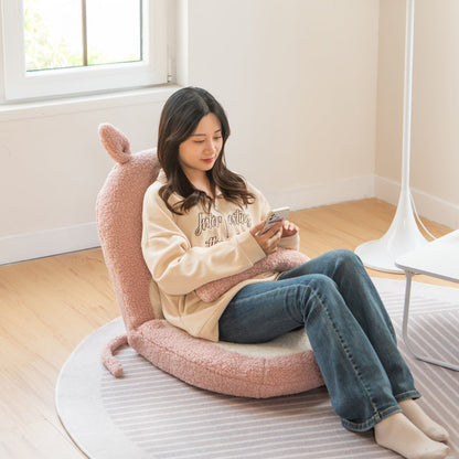 Contemporary Creative Kids Cartoon Cat Ear Imitation Lambswool Sponge Latex Pealboard Square Tatami Cushion Recliner Backrest Foldable For Bedroom