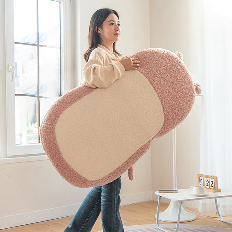 Contemporary Creative Kids Cartoon Cat Ear Imitation Lambswool Sponge Latex Pealboard Square Tatami Cushion Recliner Backrest Foldable For Bedroom