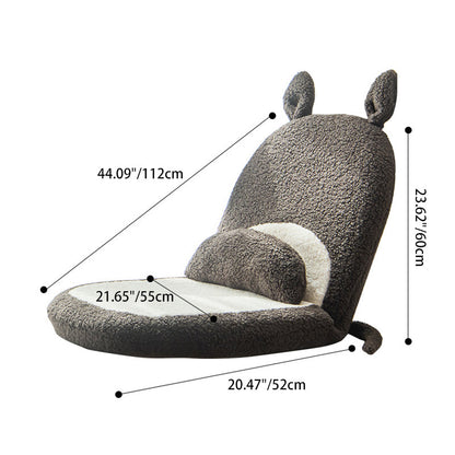 Contemporary Creative Kids Cartoon Cat Ear Imitation Lambswool Sponge Latex Pealboard Square Tatami Cushion Recliner Backrest Foldable For Bedroom