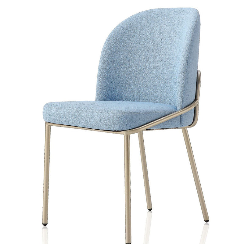 Contemporary Scandinavian Microfiber Leather Carbon Steel Sponge Square Oval Back Dining Chair Backrest For Dining Room