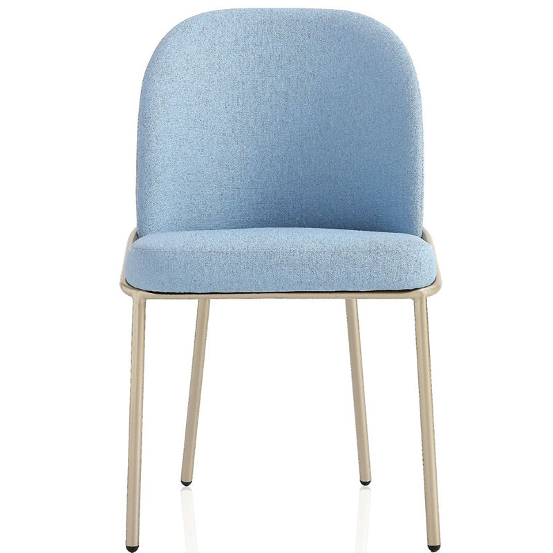 Contemporary Scandinavian Microfiber Leather Carbon Steel Sponge Square Oval Back Dining Chair Backrest For Dining Room