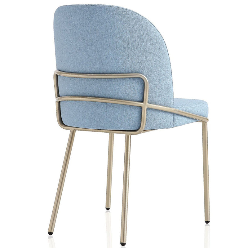 Contemporary Scandinavian Microfiber Leather Carbon Steel Sponge Square Oval Back Dining Chair Backrest For Dining Room