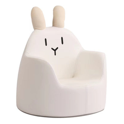 Contemporary Creative Kids Cartoon Animal PU Leather Foam Rabbit Bear Dinosaur Low Stool Backrest Armrest For Dining Room