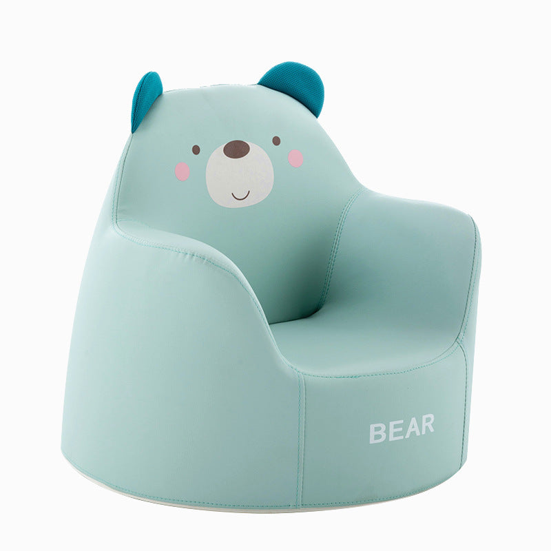 Contemporary Creative Kids Cartoon Animal PU Leather Foam Rabbit Bear Dinosaur Low Stool Backrest Armrest For Dining Room