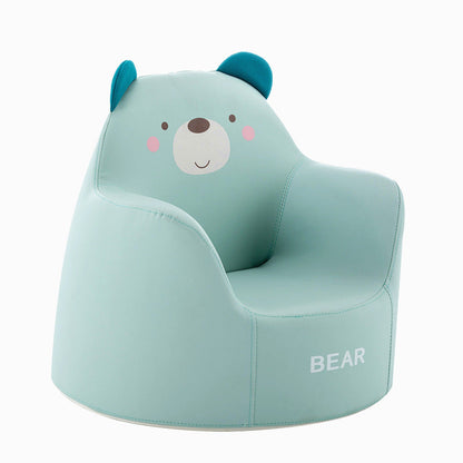Contemporary Creative Kids Cartoon Animal PU Leather Foam Rabbit Bear Dinosaur Low Stool Backrest Armrest For Dining Room