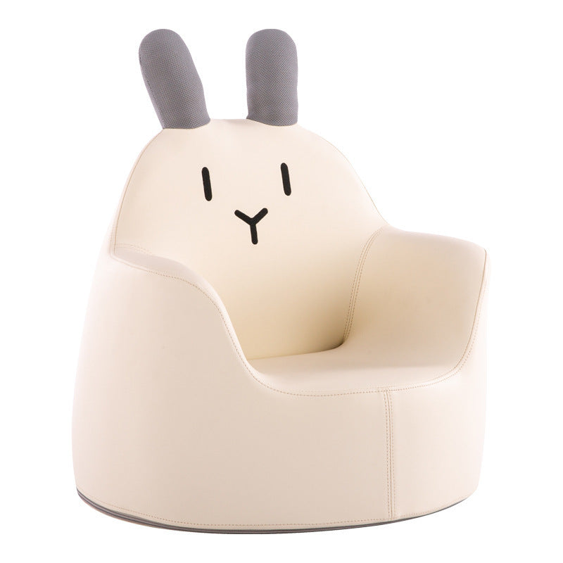 Contemporary Creative Kids Cartoon Animal PU Leather Foam Rabbit Bear Dinosaur Low Stool Backrest Armrest For Dining Room