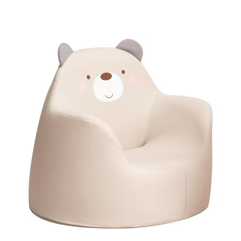 Contemporary Creative Kids Cartoon Animal PU Leather Foam Rabbit Bear Dinosaur Low Stool Backrest Armrest For Dining Room