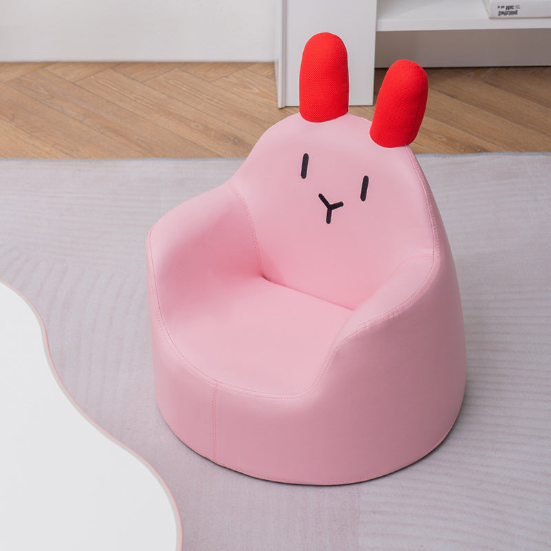 Contemporary Creative Kids Cartoon Animal PU Leather Foam Rabbit Bear Dinosaur Low Stool Backrest Armrest For Dining Room