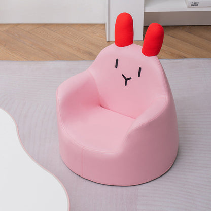 Contemporary Creative Kids Cartoon Animal PU Leather Foam Rabbit Bear Dinosaur Low Stool Backrest Armrest For Dining Room