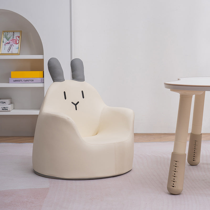 Contemporary Creative Kids Cartoon Animal PU Leather Foam Rabbit Bear Dinosaur Low Stool Backrest Armrest For Dining Room