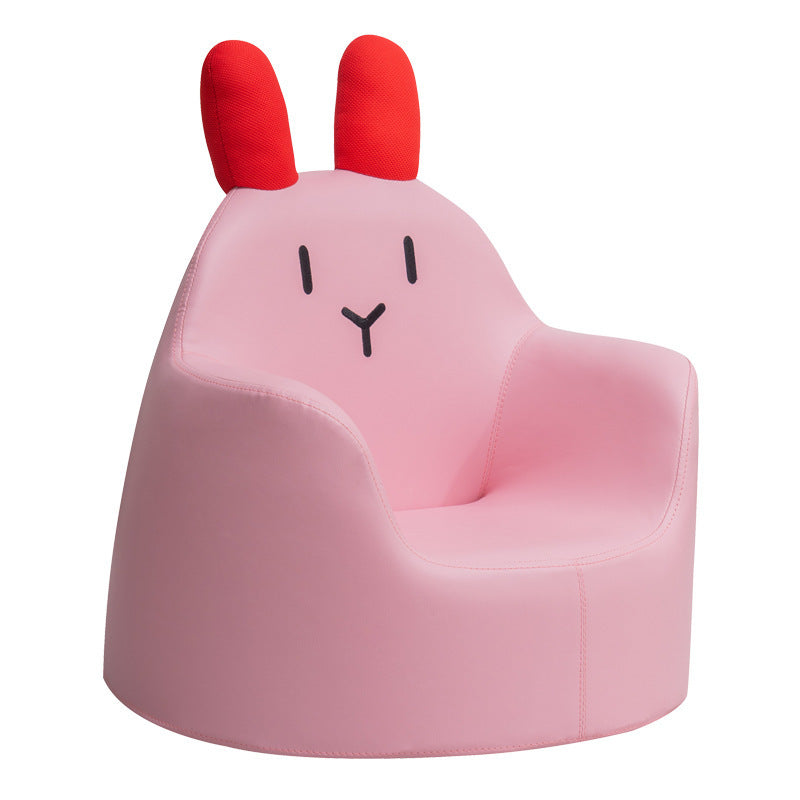 Contemporary Creative Kids Cartoon Animal PU Leather Foam Rabbit Bear Dinosaur Low Stool Backrest Armrest For Dining Room
