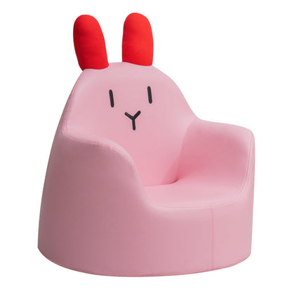 Contemporary Creative Kids Cartoon Animal PU Leather Foam Rabbit Bear Dinosaur Low Stool Backrest Armrest For Dining Room