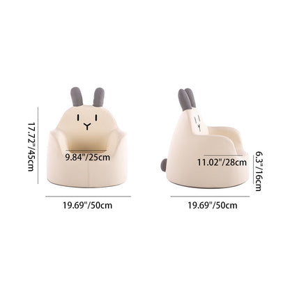 Contemporary Creative Kids Cartoon Animal PU Leather Foam Rabbit Bear Dinosaur Low Stool Backrest Armrest For Dining Room