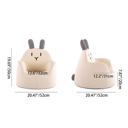 Contemporary Creative Kids Cartoon Animal PU Leather Foam Rabbit Bear Dinosaur Low Stool Backrest Armrest For Dining Room
