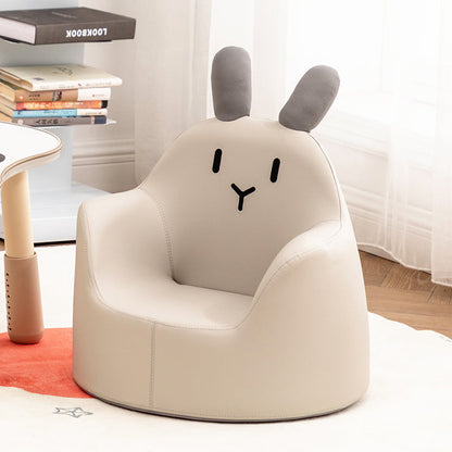Contemporary Creative Kids Cartoon Animal PU Leather Foam Rabbit Bear Dinosaur Low Stool Backrest Armrest For Dining Room