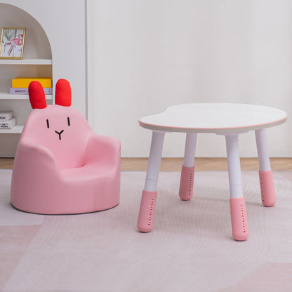 Contemporary Creative Kids Cartoon Animal PU Leather Foam Rabbit Bear Dinosaur Low Stool Backrest Armrest For Dining Room