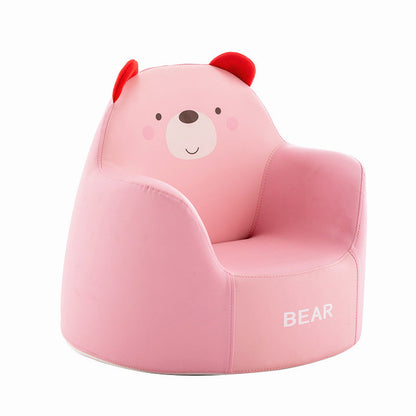 Contemporary Creative Kids Cartoon Animal PU Leather Foam Rabbit Bear Dinosaur Low Stool Backrest Armrest For Dining Room