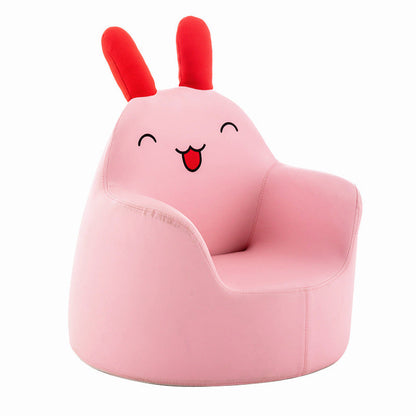 Contemporary Creative Kids Cartoon Animal PU Leather Foam Rabbit Bear Dinosaur Low Stool Backrest Armrest For Dining Room