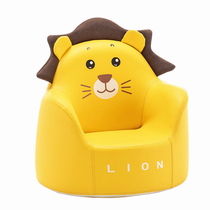 Contemporary Creative Kids Cartoon Animal PU Leather Foam Rabbit Bear Dinosaur Low Stool Backrest Armrest For Dining Room