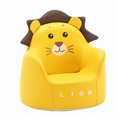 Contemporary Creative Kids Cartoon Animal PU Leather Foam Rabbit Bear Dinosaur Low Stool Backrest Armrest For Dining Room