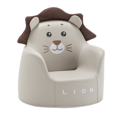 Contemporary Creative Kids Cartoon Animal PU Leather Foam Rabbit Bear Dinosaur Low Stool Backrest Armrest For Dining Room