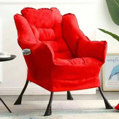 Contemporary Scandinavian Fabric Deerskin Flannel Steel Cotton Petal Square Accent Chair Backrest Detachable Storage Bag For Bedroom