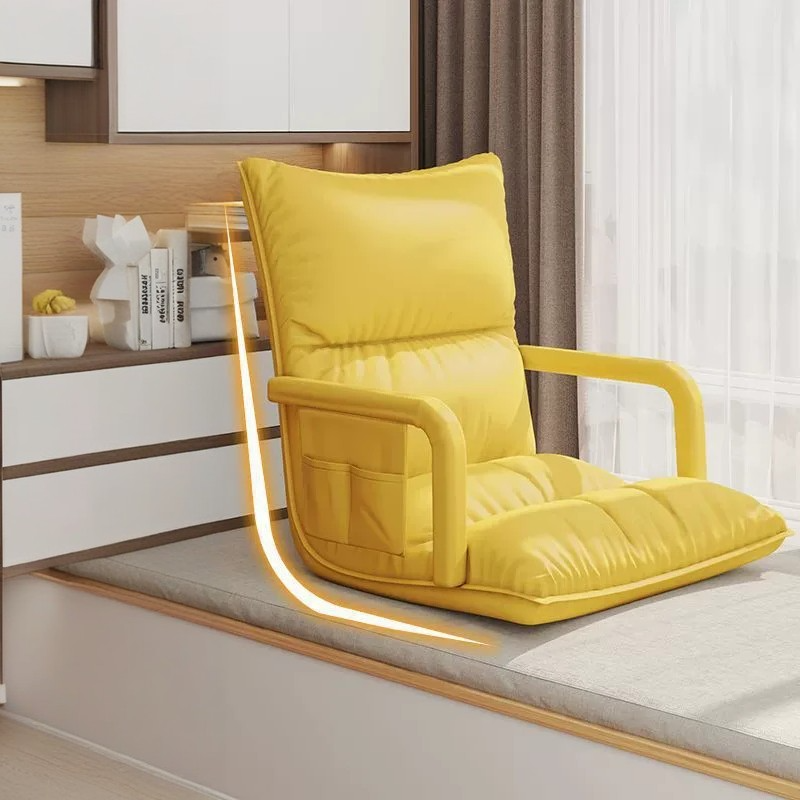 Modern Simplicity Technical Fabric Artificial Leather Sponge Cotton Rectangular Adjustable Back Chair Armrest For Bedroom