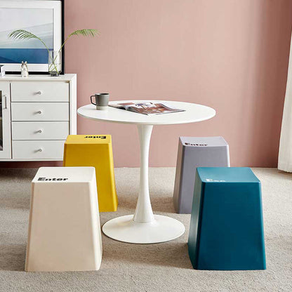 Contemporary Creative PP Trapezoidal Keyboard Button Stackable Stool Backless For Dining Room