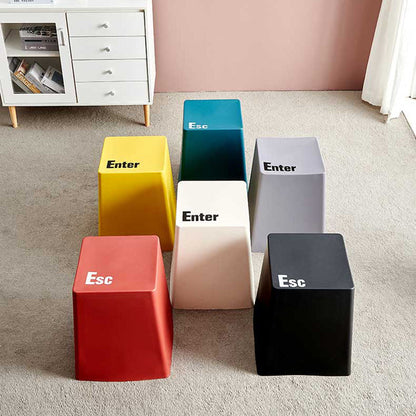 Contemporary Creative PP Trapezoidal Keyboard Button Stackable Stool Backless For Dining Room