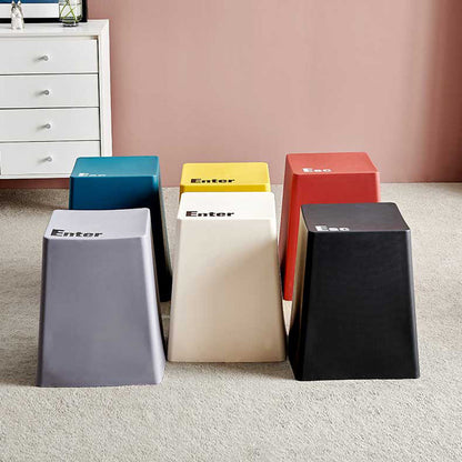 Contemporary Creative PP Trapezoidal Keyboard Button Stackable Stool Backless For Dining Room