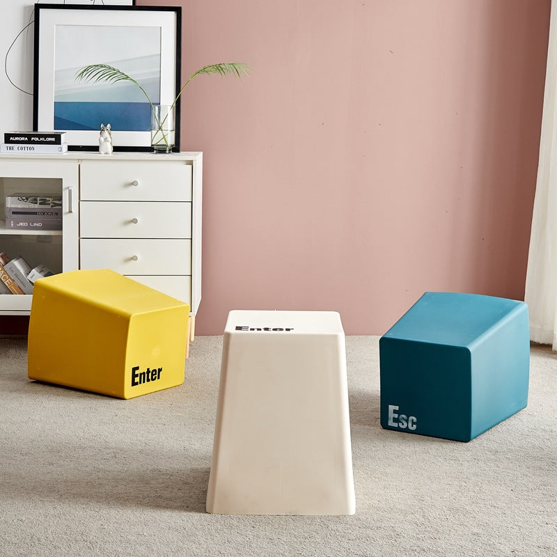 Contemporary Creative PP Trapezoidal Keyboard Button Stackable Stool Backless For Dining Room