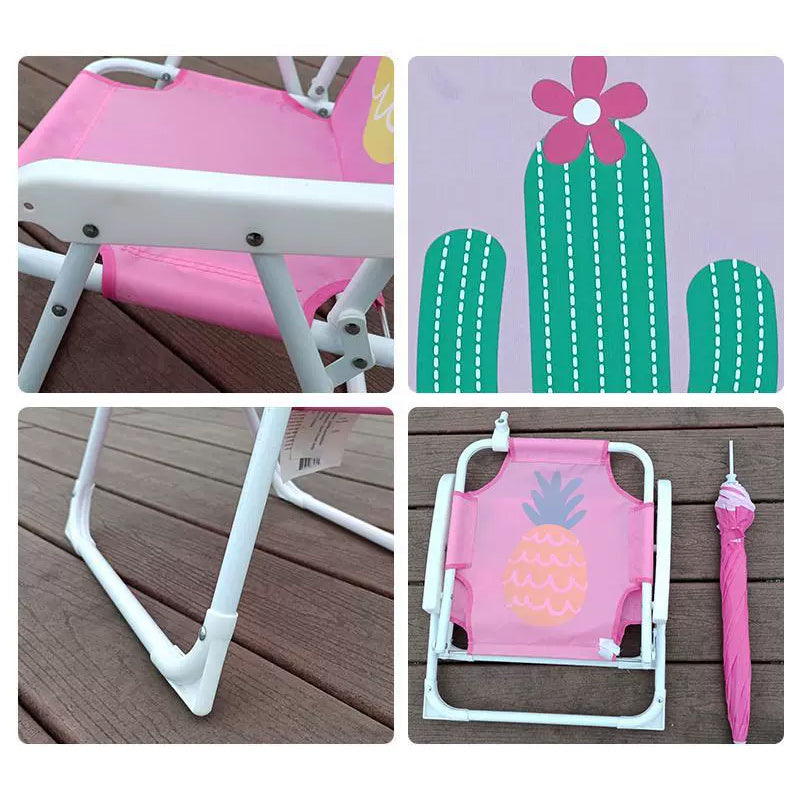 Contemporary Creative Kids PP Metal Square Cartoon Outdoor Foldable Recliner Backrest Sunshade For Outdoor