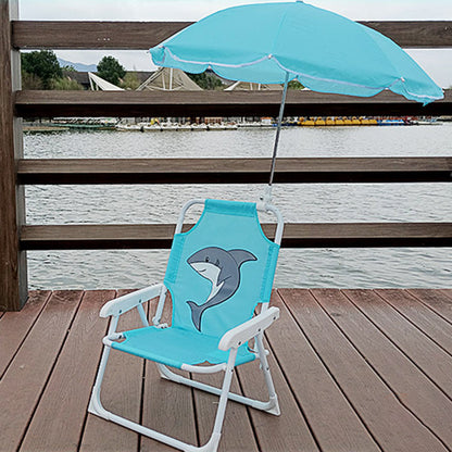 Contemporary Creative Kids PP Metal Square Cartoon Outdoor Foldable Recliner Backrest Sunshade For Outdoor