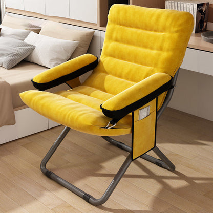 Modern Simplicity Velvet Metal Cotton Rectangular Semi-Curved Foldable Recliner Footrest Backrest Storage Bag For Bedroom
